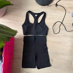 KITH Black Sports Bra and Shorts Set